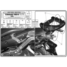 KAPPA Rear storage box bracket Kawasaki Versys 650 06-09