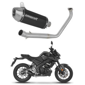 Dominator Full Exhaust System Collector Silencer S3 BLACK + dB killer Yamaha MT 125 2020 
