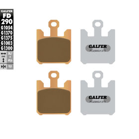 GALFER Brake pads sintered metal gold KH369/4 Suzuki / Kawasaki / CF Moto 600-1600 03-08