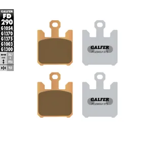 GALFER Brake pads sintered metal gold KH369/4 Suzuki / Kawasaki / CF Moto 600-1600 03-08