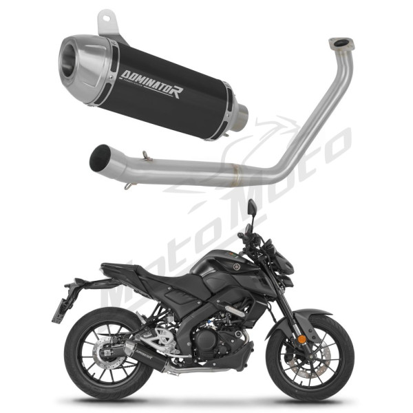 Dominator Full Exhaust System Collector Silencer S3 BLACK + dB killer Yamaha MT 125 2020 