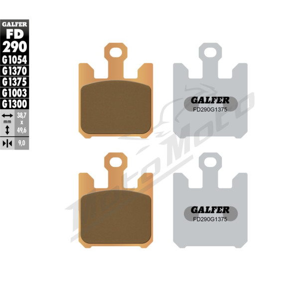GALFER Brake pads sintered metal gold KH369/4 Suzuki / Kawasaki / CF Moto 600-1600 03-08