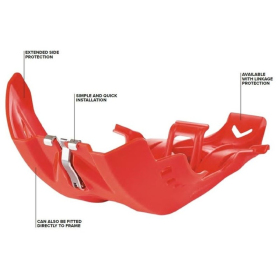 Polisport fortress skid plate engine cover with pro-link cover KTM / Husqvarna / Gas Gas 250-450 16-23