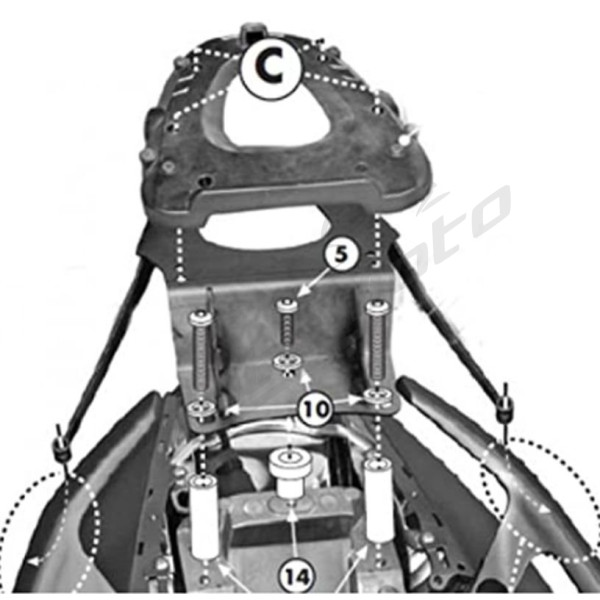 KAPPA Top case frame KTM With Monolock Plate Yamaha T-MAX 500-530 08-16