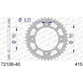 AFAM Aluminium Rear Sprocket 415 40 teeth KTM / HUSQVARNA / GAS GAS 50cc 14-25