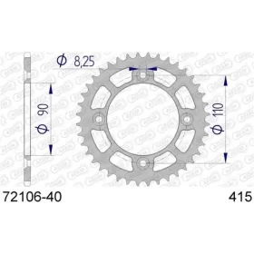AFAM Aluminium Rear Sprocket 415 40 teeth KTM / HUSQVARNA / GAS GAS 50cc 14-25