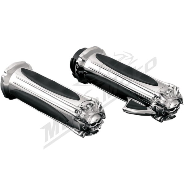 KURYAKYN Zombie Grips With thorttle Boss Ø25.4mm Harley Davidson FLDE / FLFB / FLTRT / FXFB / FXST 1584/1923 03-24