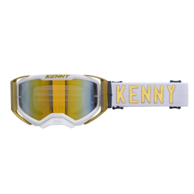 Kenny racing goggles performance evo 2 gold mirror- gold/white color