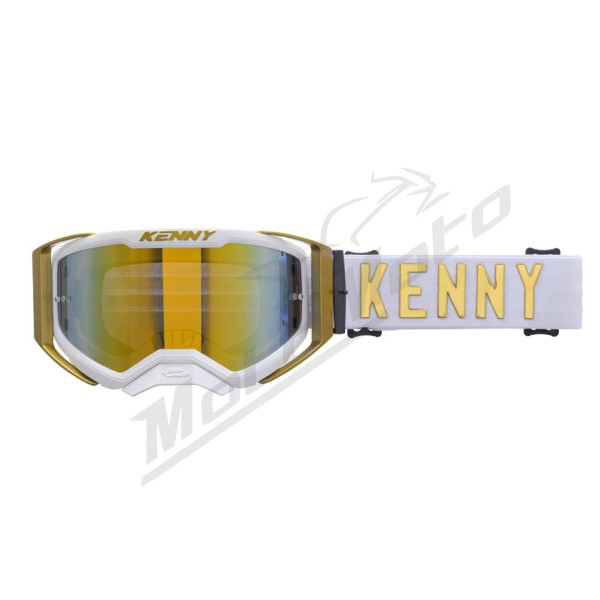 Kenny racing goggles performance evo 2 gold mirror- gold/white color
