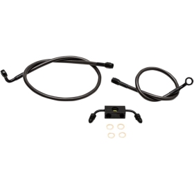 LA CHOPPERS Midnight Braided Brake Line Kit Harley Davidson XL 883-1200 14-22