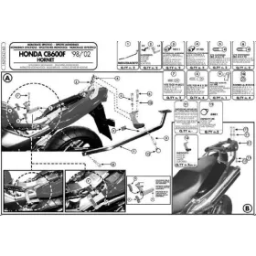 KAPPA Rear storage box bracket Honda CB 600 Hornet 98-02