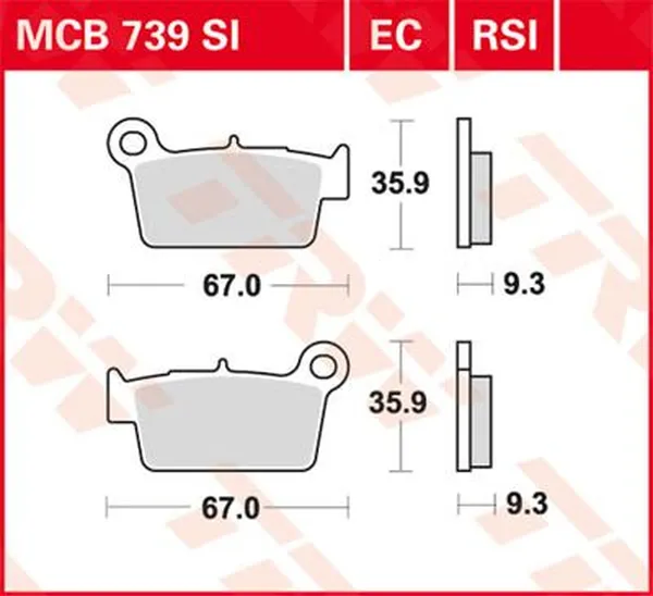 TRW RSI Series Sindered Off-Road Race Brake Pads Aprilia / Beta / GasGas / Kawasaki / Sherco / Suzuki / TM Racing / Yamaha 125-550cc 01->