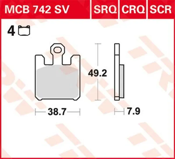 TRW SCR Series Sindered Race Brake Pads Kawasaki / Suzuki 600-1200cc 03-07
