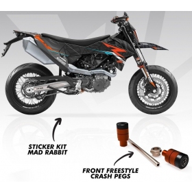 Lipdukų kompl. + Priekinio rato slideriai BAGOROS KTM SMC 690cc 2019-2023