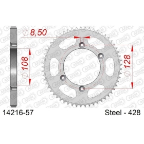 AFAM Steel Standard Rear Sprocket 428 57 teeth SUZUKI DR-Z / KAWASAKI KLX 125 03-14