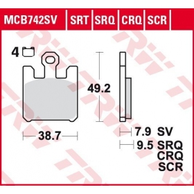 STABDŽIŲ TRINKELĖS TRW MCB742CRQ SPORT CARBON