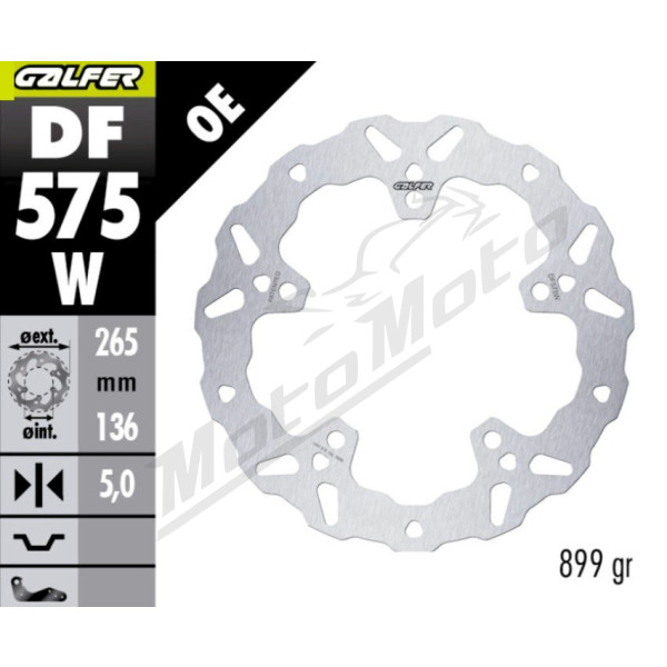 GALFER Galinis fiksuotas stabdžių diskas 265 mm VOGE DS 900 X ABS 24-26