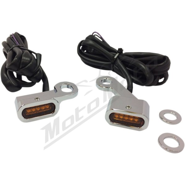 DRAG SPECIALTIES LED Handlebar Marker Lights Harley Davidson XL 883-1200cc 14-22