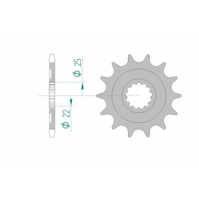 AFAM Steel Self-Cleaning Front Sprocket 27502 - 520 13-14 teeth ​​​​​​​KAWASAKI KX / KLX 450cc 08-23