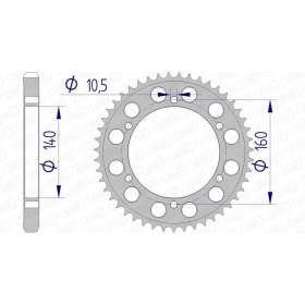 AFAM Aluminium Rear Sprocket 530 48 teeth KAWASAKI GPX / GPZ / ZX / ZRX / ZZR 750-1100cc 84-02