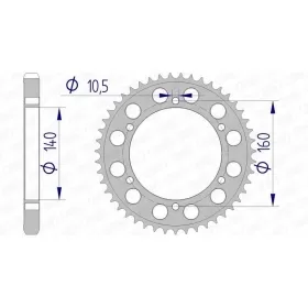 AFAM aliumininė galinė žvaigždė 530 48 dantukų KAWASAKI GPX / GPZ / ZX / ZRX / ZZR 750-1100cc 84-02