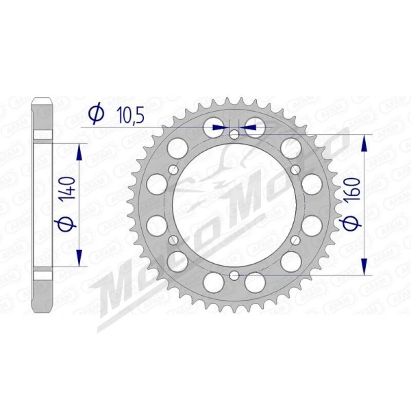 AFAM Aluminium Rear Sprocket 530 48 teeth KAWASAKI GPX / GPZ / ZX / ZRX / ZZR 750-1100cc 84-02