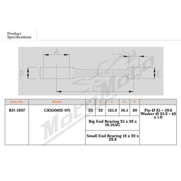 Royal Rods connecting rod Honda CR 250 02–07