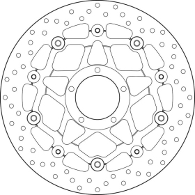 BREMBO Serie Oro apvalus plaukiojantis stabdžių diskas priekinis DUCATI STREETFIGHTER 848 2012-2015