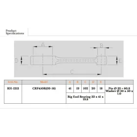 Royal Rods connecting rod HONDA CRF 450 R 09-16