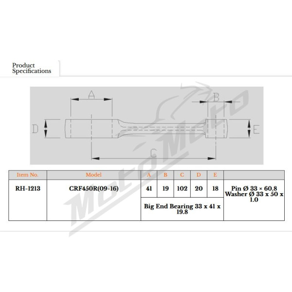 Royal Rods connecting rod HONDA CRF 450 R 09-16
