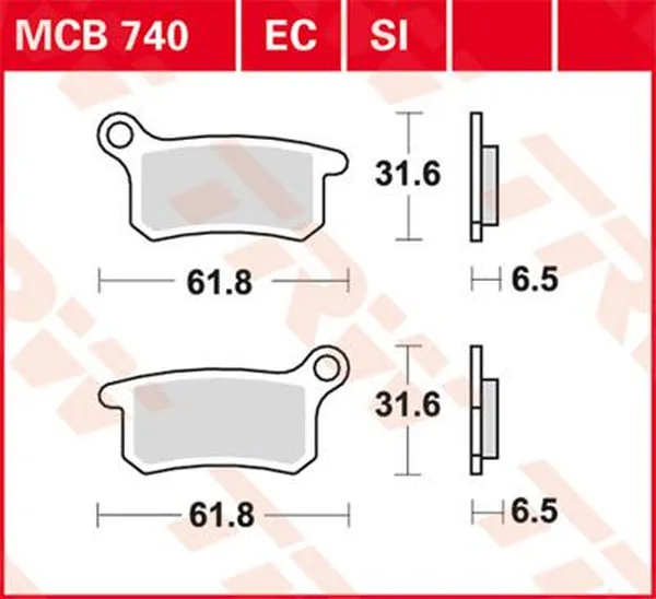 TRW EC Series Ceramic Brake Pads Husqvarna / KTM 65-85cc 02-22