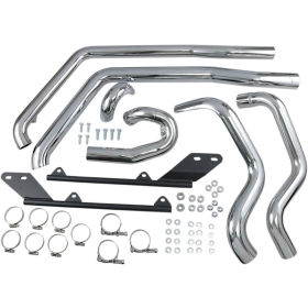 BASSANI XHAUST Power Curve True-Dual Crossover Header Pipes Harley Davidson 1584-1800cc 2001-2017