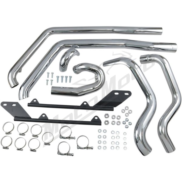 BASSANI XHAUST Power Curve True-Dual Crossover Header Pipes Harley Davidson 1584-1800cc 2001-2017