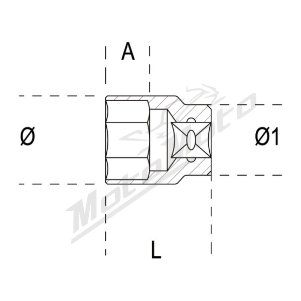 BETA šešiakampė 3/4 galvutė - 38 mm