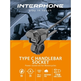 Interphone Handlebar Power Supply With Type C For Motorcycles