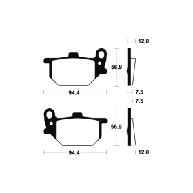 TECNIUM Street Organic Brake pads MA28 Yamaha RD / XS 250-850cc 78-82