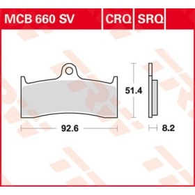 TRW SV Series Sindered Brake Pads Buell / Honda / Kawasaki / MV Agusta 750-1300cc 96-08