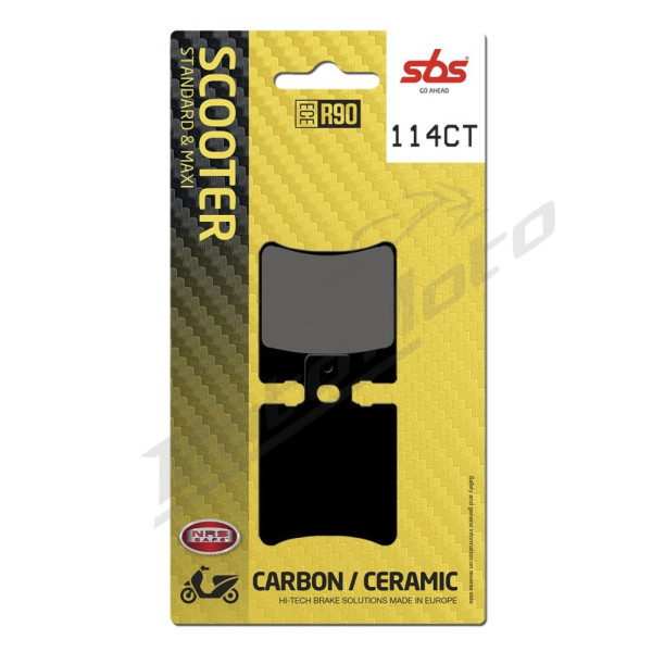 SBS "114CT Scooter Carbon Tech" organinės stabdžių trinkelės Aprilia / MBK / Suzuki / Yamaha 50-80cc 92-19