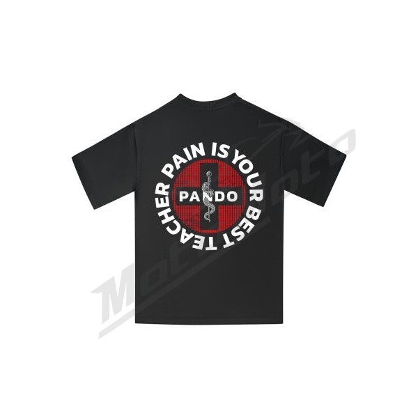 Marškinėliai PANDO MOTO LUKE PAIN juodi uniex