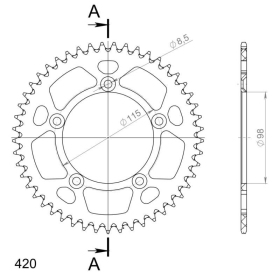 Supersprox Alu Rear sprocket 49T KTM Sx 60-65cc 1997
