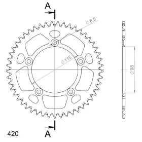 Supersprox Alu Rear sprocket 49T KTM Sx 60-65cc 1997