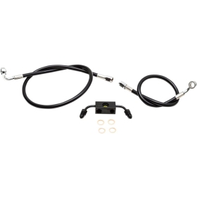 LA CHOPPERS Black Braided Brake Line Kit 38cm - 43cm Harley Davidson XL 883-1200 14-22