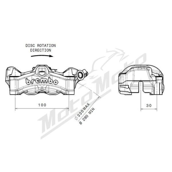 BREMBO Stylema priekinis kairysis stabdžių suportas Aprilia /  Ducati / Triumph 900-1100cc 18-25