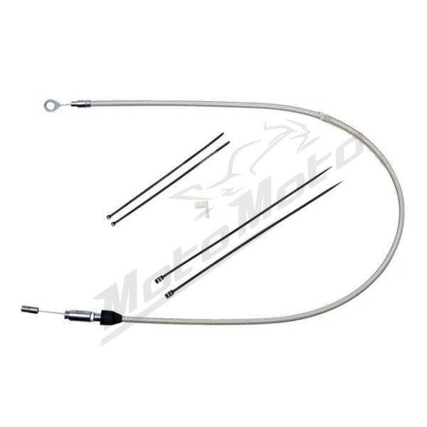 MAGNUM SHIELDING Polished Stainless Quick Connect Upper Clutch Cable Harley Davidson FLDE / FXLR / FXST / FSLRS / FXBRS 1750/1977 18-24 86cm 