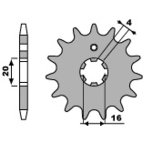 PBR Steel Standard Front Sprocket 554 - 428 14-15T