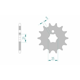 AFAM Steel Standard Front Sprocket 24300 - 520 14 teeth KAWASAKI KLX 250cc 79-96