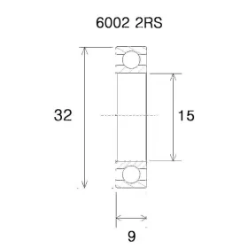 BLACK BEARING B5 Bearing 15x32x9 mm 6002-2RS