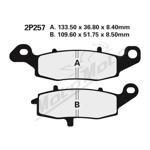 NISSIN Street Semi-Metallic Brake pads - 2P-257NS Aprilia / BMW / Triumph