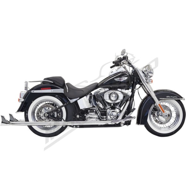 BASSANI XHAUST True Duals išmetimo sistema su Fishtail antgaliais Harley Davidson 1584-1800cc 1989-2017
