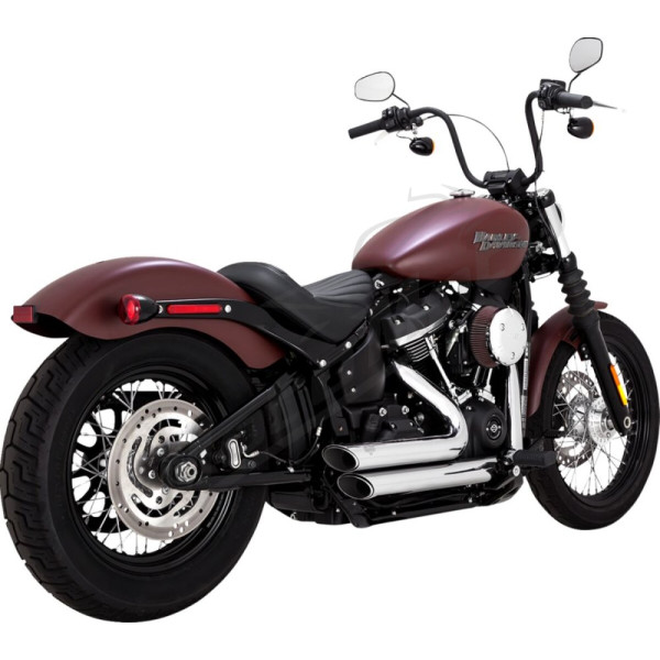 VANCE & HINES Shortshots Staggered Exhaust System Chrome Harley Davidson FXST / FXLRS / FXBBS / FLHC 1750-1923cc 18-24